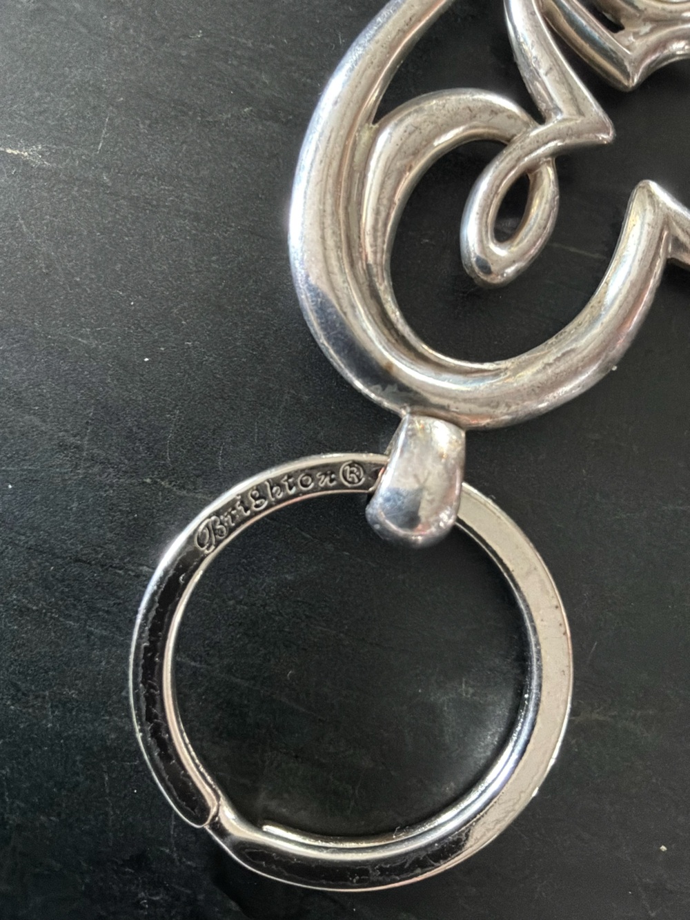 Brighton Silver 'Love' Heart Key Ring with Crystal Accent - Picture 3 of 3